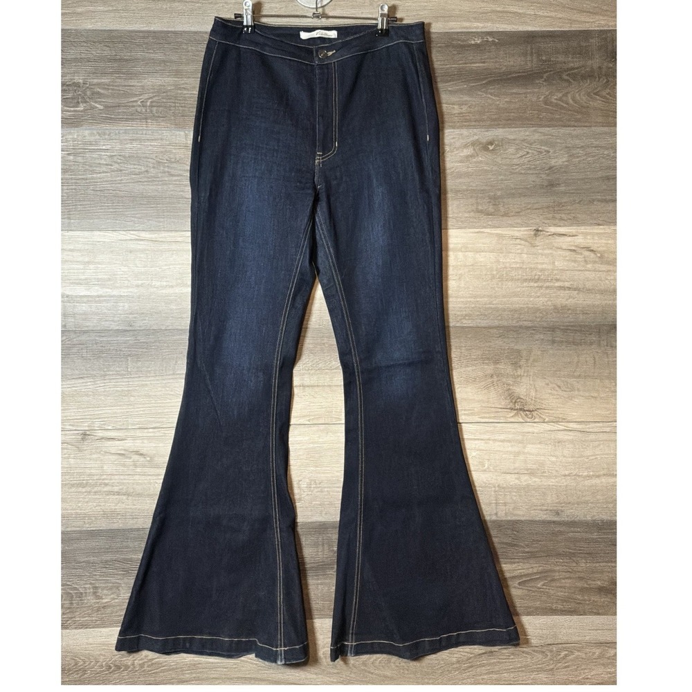 KanCan Jainey Jeans Womens 9/28 Dark Wash High Rise Super Flare KC7276D 33"